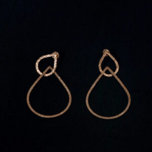 Boucles d'oreilles gouttes argent plaqué or deux en un