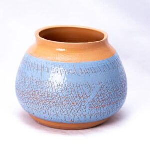 Pot Trab bleu craquelé