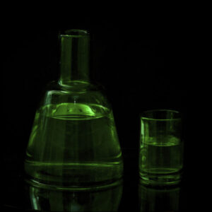 Service carafe + bouchon + 6 verres plats vert menthe