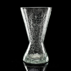 Vase Tanit en verre soufflé transparent effet craquelé