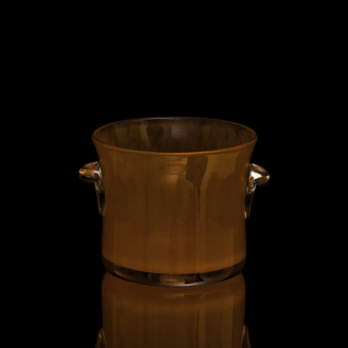 Mini seau à glaçon en verre soufflé orange
